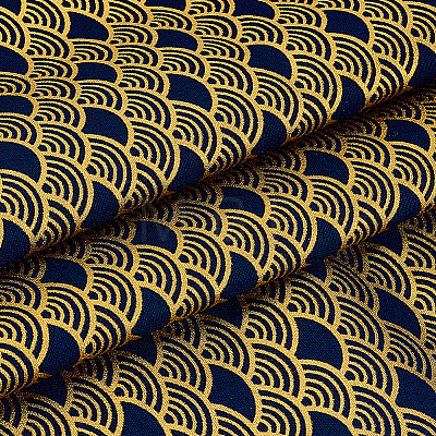 Japanese-style Cotton Fish Scale Pattern Fabric for Clothing & Decor DIY-CY0004-07-1