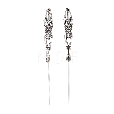 Halloween 316 Stainless Steel Ear Wrap Crawler Hook Earrings AJEW-C044-17A-AS-1