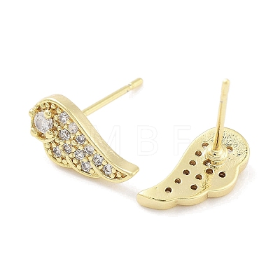 Brass Micro Pave Clear Cubic Zirconia Studs Earring EJEW-S217-G18-1