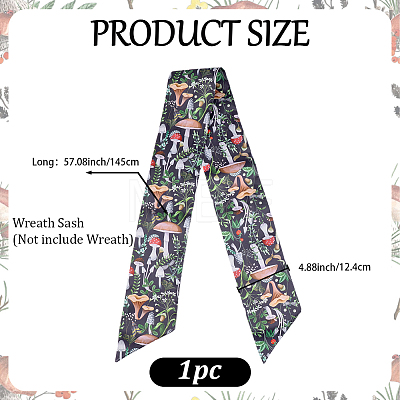 1Pc Mushroom Printed Polyester Wrap Lady Belts AJEW-CP0009-89B-1