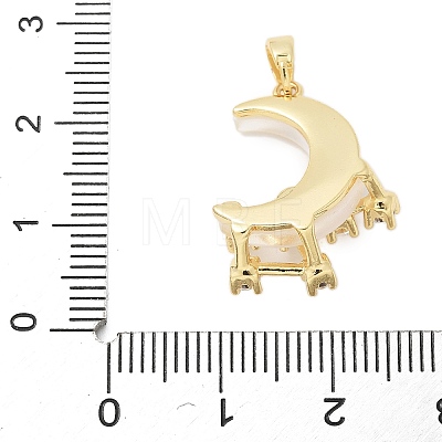 Brass Micro Pave Cubic Zirconia Pendants KK-S507-08A-G-1