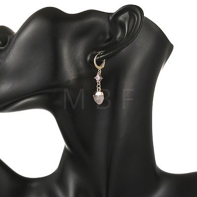 Natural Gemstone Leverback Dangle Earrings EJEW-JE07371-1