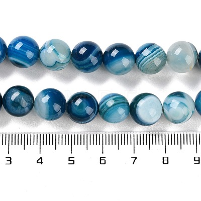 Natural Striped Agate/Banded Agate Beads Strands G-Z060-A01-C11-1