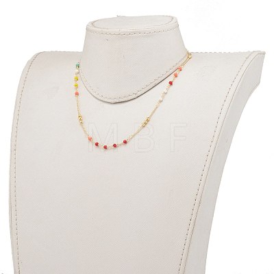 Faceted Glass Beaded Necklaces NJEW-JN03278-1