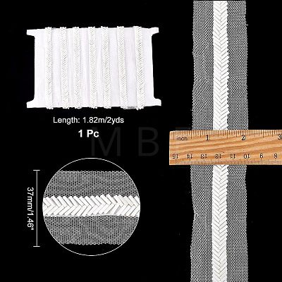 CHGCRAFT Mesh Fabric with Plastic Wheat Beads Ribbon OCOR-CA0001-15-1