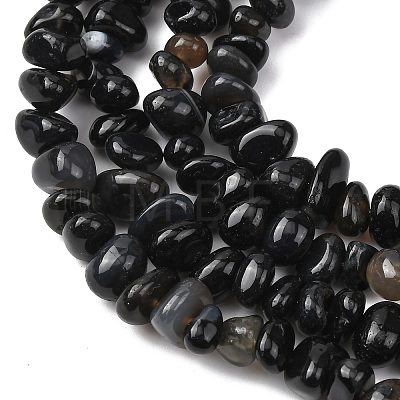 Natural Black Agate Beads Strands G-L655-A01-01A-1
