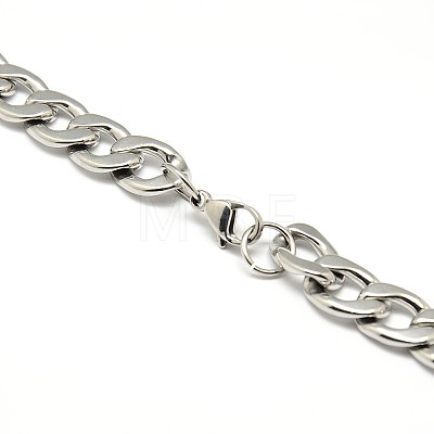 304 Stainless Steel Curb Chain/Twisted Chain Necklaces STAS-A028-N127P-1