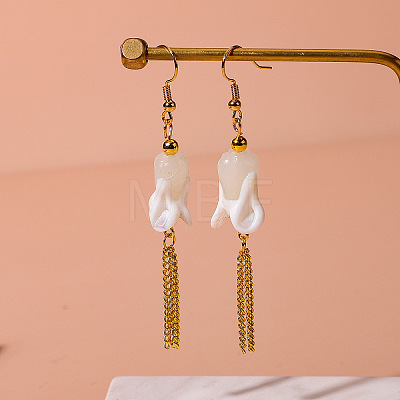 Handmade Lampwork Dangle Earrings WG9840F-02-1