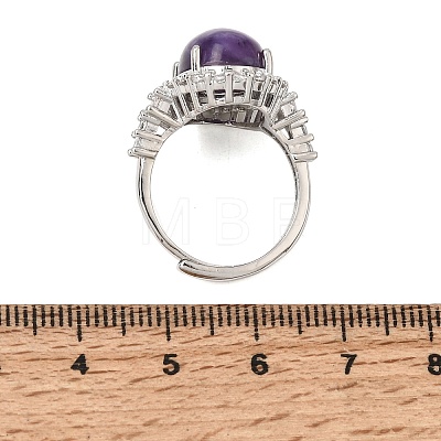 Brass Micro Pave Cubic Zirconia Finger Rings CU-CBA260E-13P-1