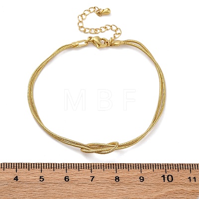 Brass Snake Chain Bracelets for Women BJEW-C087-01G-1