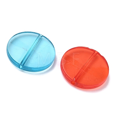 Flat Round Transparent Acrylic Beads MACR-R546-26-1