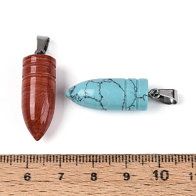 Natural & Synthetic Mixed Stone Pendants G-N349-16P-1
