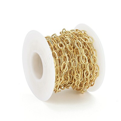 Brass Textured Cable Chains CHC-G005-25G-1