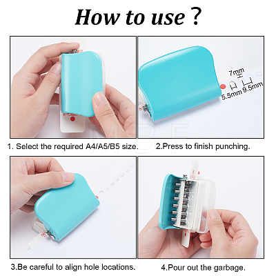 Mini Plastic 6-Hole Punch AJEW-WH0083-64B-1