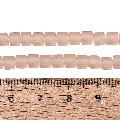 Transparent Frosted Glass Beads Strands GLAA-N072-01A-A06-1
