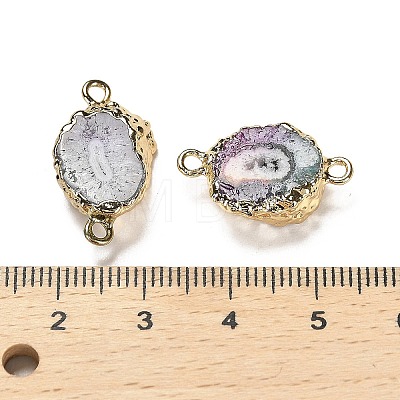 Natural Dyed Druzy Agate Nuggets Connector Charms G-F763-01KCG-1