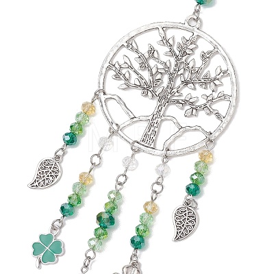 Alloy Tree of Life Pendant Decoration HJEW-TA00228-1