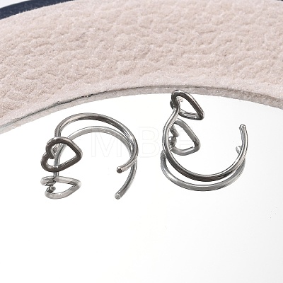 304 Stainless Steel Heart Hoop Nose Rings AJEW-A062-06P-1