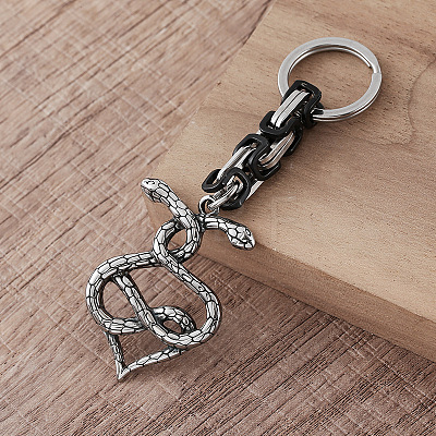 304 Stainless Steel Double Headed Snake Keychains LS-VU1957-1