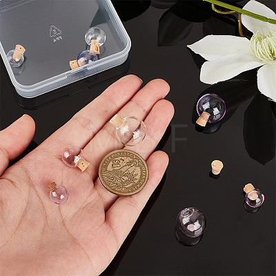   9 Sets 9 Style Transparent Glass Bottles Pendants Small DIY Bottles with Cork AJEW-PH0011-15-1