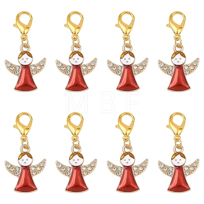 20Pcs Angel Alloy Enamel Pendant Decorations HJEW-YW00271-01-1