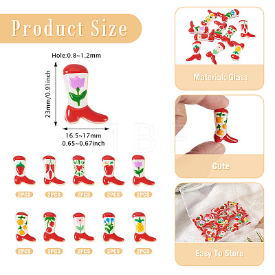 20Pcs 10 Colors Boot Baking Paint Glass Enamel Beads LAMP-TA0002-79-1