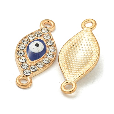 Alloy Blue Enamel Evil Eye Connector Charms ENAM-S003-03C-1