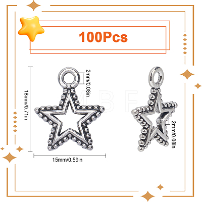 SUNNYCLUE 100PCS Tibetan Style Alloy Pendants TIBEP-SC0002-87-1