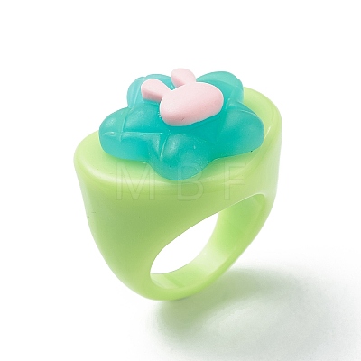 Cute 3D Resin Finger Ring RJEW-JR00538-02-1