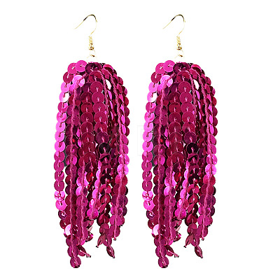 Acrylic & Plastic Glitter Tassel Dangle Earrings FS-WGEB983-05-1