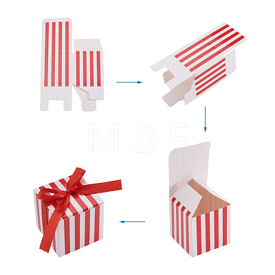 Magibeads 60 Sets 6 Colors Square Foldable Creative Paper Gift Box CON-MB0001-06-1