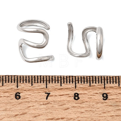 304 Stainless Steel Cuff Earrings EJEW-L313-01P-1