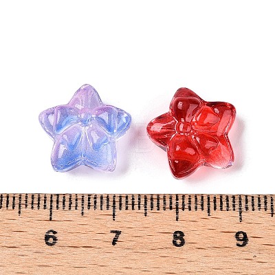 Gradient Color Baking Paint Transparent Glass Beads X-DGLA-N005-06-1