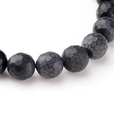 Natural Black Stone Beads Strands G-G542-14mm-04-1