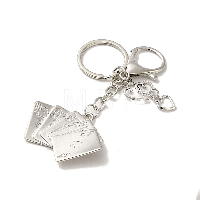 Alloy Playing Card Keychains KEYC-A013-01A-02-1