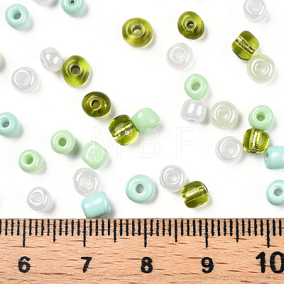 Opaque & Transparent Inside Colours Glass Seed Beads SEED-F004-4mm-04-1