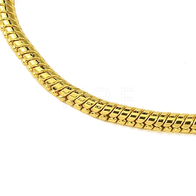 Brass Round Snake Chains Bracelets for Women BJEW-D041-02G-1