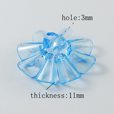 Garment Findings Transparent Acrylic Flower Sewing Shank Buttons X-TACR-R18-M-1