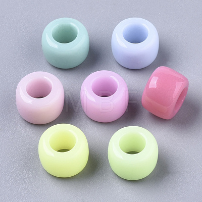 Opaque Acrylic European Beads SACR-N009-17-1