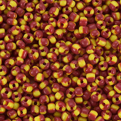 8/0 Two Tone Opaque Glass Seed Beads SEED-T006-01B-A06-1