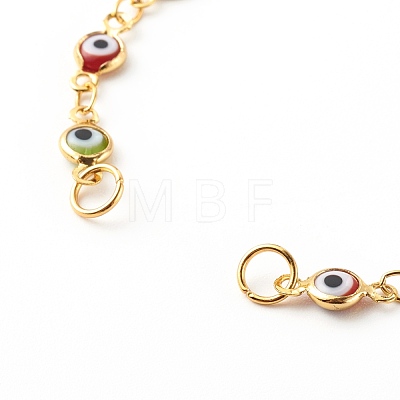 Lampwork Evil Eye Link Chain Bracelet Making AJEW-JB00961-04-1
