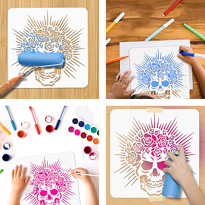 PET Hollow Out Drawing Painting Stencils DIY-WH0405-0059-1