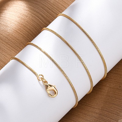 Long-Lasting Plated Brass Snake Chain Necklaces NJEW-K112-04G-NF-1
