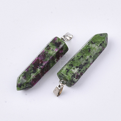 Natural Ruby in Zoisite Point Pendants G-R220-34K-1
