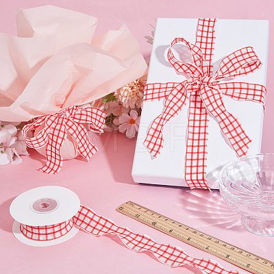 Polyester Plaid Ribbon OCOR-WH20002-28A-1