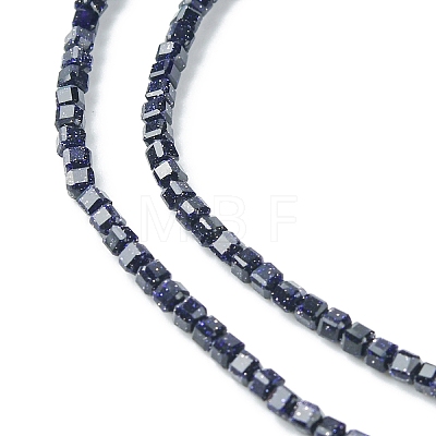 Synthetic Blue Goldstone Beads Strands G-F748-P01-01-1