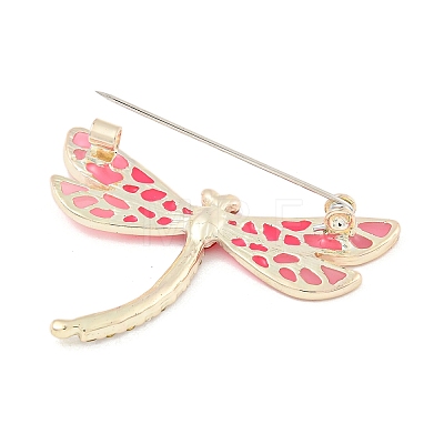 Alloy Rhinestone Dragonfly Brooch JEWB-U006-05A-KCG-1