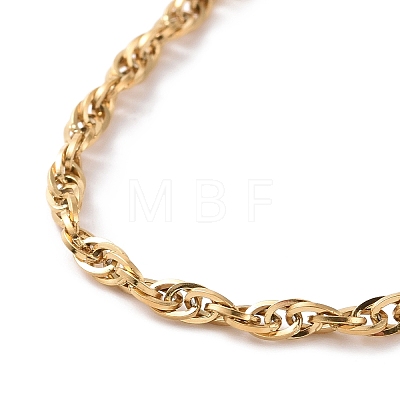 Vacuum Plating 304 Stainless Steel Rope Chain Bracelet for Men Women BJEW-E031-12G-01-1