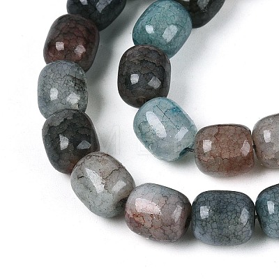 Baking Paint Crackle Glass Beads Strands DGLA-N019-01B-11-1