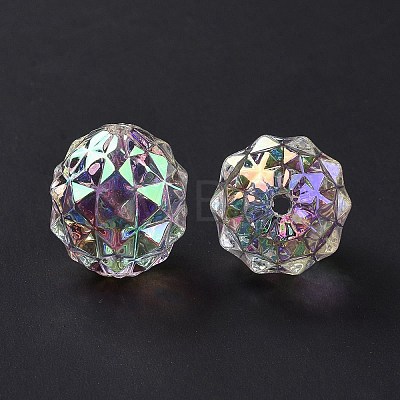 Transparent UV Plating Rainbow Iridescent Acrylic Beads OACR-C013-11-1